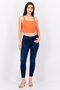 Women Skinny Fit Mid Rise Straight Leg Stretchable Jeans, Dark Blue - 3
