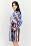 Women Allover Printed Midi Dress, Blue - 4
