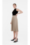 Knee Length Pleated Elastic Waist Skirt - 5