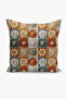 4-Piece Double-Sided Digital Print Throw Pillow Cover with Knitted Pattern - 2