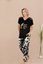 Women's Short Sleeve, V-Neck Shoulder Detail Pajama Set - 2
