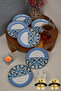 Azur 6 Piece Porcelain Tea Plate Set - 3