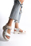 Elara Rosetti White Women's Daily Orthopedic Sole Ergonomic Comfortable Lightweight Stylish Velcro Adjustable Buckle Sandals - 3