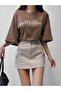 New Life Printed Brown Oversize Unisex T-Shirt - 2
