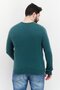 Men Crew Neck Long Sleeves Knitted Sweater, Green - 4