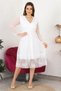 Women's Double Breasted Collar Skirt Guipure Detailed New Season Dress Apcx10 - 3