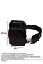 Black Genuine Leather Shoulder & Waist Bag with Phone Compartment & Headphone Outlet - 2