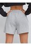 Women's Gray-Black Plain 2-Piece Combed Cotton Shorts - 7