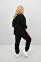 Women's Large Size Three Quarter Sleeve Elastic Leg Tracksuit Set 8185-25 - 6
