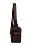 Men's Genuine Leather Crossbody Shoulder Bag with Phone Compartment and Headphone Outlet - 3