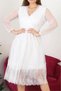 Women's Double Breasted Collar Skirt Guipure Detailed New Season Dress Apcx10 - 5