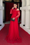 Tulle Fabric Ruffle Detail Design Dress - RED - 2