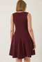 Women's Burgundy Boat Neck Mini Dress 5203 60281026 - 7