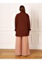 Large Size Ruffle Collar Aerobin Tunic - Bitter Brown - Alia - 7