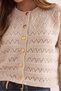 Women's Ecru Metal Buttoned Openwork Seasonal Knitwear Cardigan Hrk- 19000357 - 5