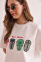 White Women's Aztec Figured Spain Meticulous 2 Thread T-Shirt Tsh- 19000876 - 5