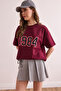 Women's Burgundy 1984 Printed Comfortable Fit 2 Thread T-Shirt Tsh- 19000875 - 3