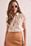 Women's Rose Beige Flared Linen Bat Shirt Gml- 19001317 - 5