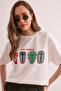 White Women's Aztec Figured Spain Meticulous 2 Thread T-Shirt Tsh- 19000876