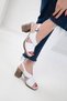 White Genuine Leather Women's Classic Heeled Shoes 20544 - 3