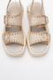 DOURO Beige Skin Genuine Leather Rope Knitted Detailed Women's Sandals - 2