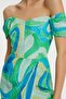 Strapless Midi Size Patterned Dress - 4