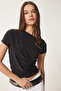 Women's Black Draped Detailed Sandy Knitted Blouse Li̇00115 - 2