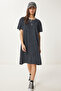 Women's Anthracite Washed Summer Knitted Dress An00230 - 2