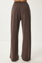 Women's Brown Wide Leg Modal Sweatpants Ub00361 - 5