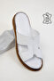 White Genuine Leather Women's Slippers 20531 - 4
