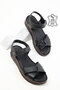 Black Genuine Leather Women's Sandals 20538 - 4