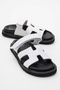 Morte White Skin Genuine Leather Women's Slippers