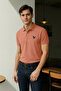 Dusty Rose Regular Fit Eagle Embroidery Detail Polo Neck T-shirt TMNSS25PO00017