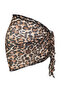 Leopar Desenli Örme Fırfırlı Plaj Mini Pareo TBESS24PR00013 - 5