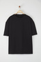 Siyah Oversize/Geniş Kesim Pamuklu Kalın Basic T-Shirt TEDSS25TS00005