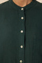 Petrol Yeşili %100 Keten Oversize Gömlek TWOSS25GO00131 - 3