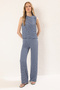 Indigo Dokulu Bluz-Pantolon Örme Alt-Üst Takım TWOSS24AU00032