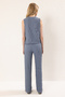 Indigo Dokulu Bluz-Pantolon Örme Alt-Üst Takım TWOSS24AU00032 - 4