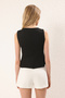 Siyah Kalın Askılı Havuz Yaka Belden Oturmalı Peplum Örme Bluz TWOSS25BZ00526 - 4