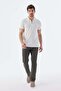 Ecru Zippered Slim Fit Polo Neck T-Shirt - 2