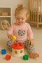 Cotton Embroidered Sweat No Booties Bottom 2-Piece Pink Baby Set