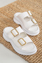 Women's Poly Sole Slippers with Buckle Detail - 3