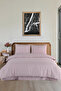 Plain Lilac 100% Cotton Ranforce Double Duvet Cover Set - 2