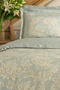 Owen 80 Thread 100% Cotton Satin Double Duvet Cover Set Blue - 2