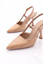 Women's Pointed Toe Heeled Shoes Nude 51613534 - 4