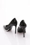 Women's Pointed Toe Heeled Shoes Black Patent Leather 67292859 - 3