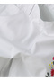 White Cotton Trousers with Floral Print for Girls - 4