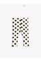 Ribbed Leggings Polka-Dot Patterned Elastic Waistband Cotton - 2