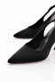 Women's Pointed Toe Heeled Shoes Black 61433534 - 4