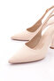 Women's Pointed Toe Heeled Shoes Beige 61433534 - 4